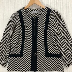 Danny‎ & Nicole Chevron Blazer Jacket Career Office Button Front Size 10P